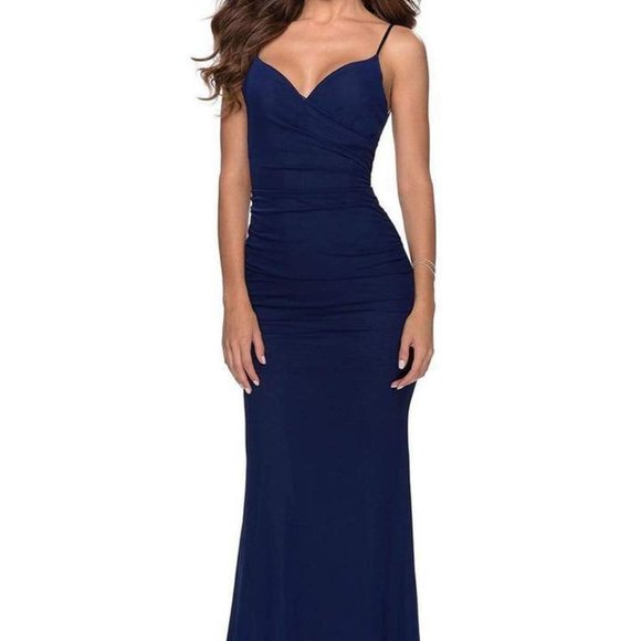 La Femme Dresses & Skirts - NWT La Femme 28541SC Jersey Prom Dress Navy Size 6